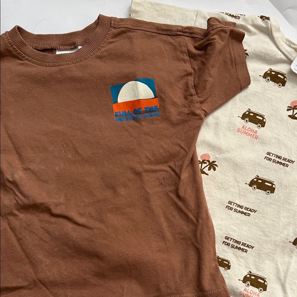 Zara Brown Kids T-Shirt with Fun Graphic